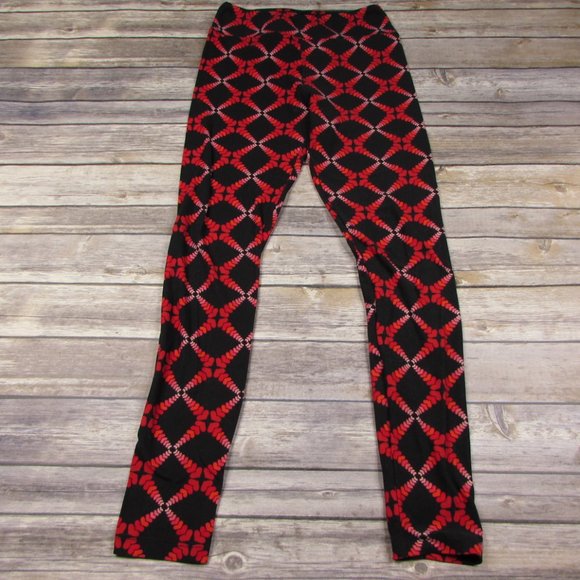 Lularoe One Size Leggings Hearts - Picture 3 of 6